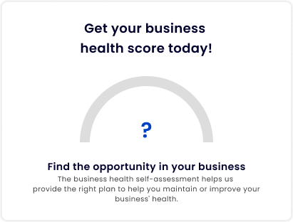 A graphic of the Business Health Score widget