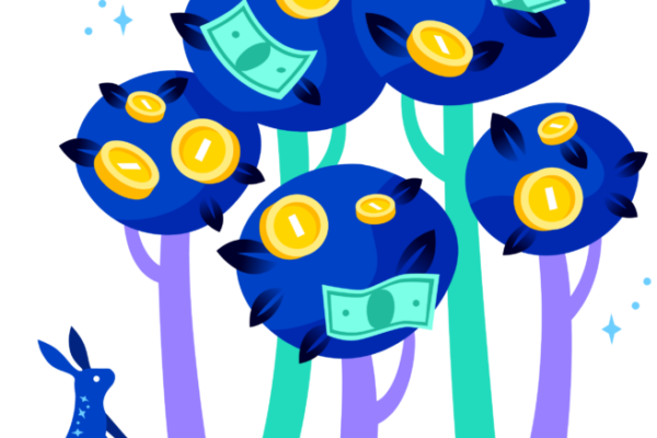 Ziggy standing next to money growing on trees