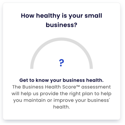 A graphic of the Business Health Score(TM) assessment widget